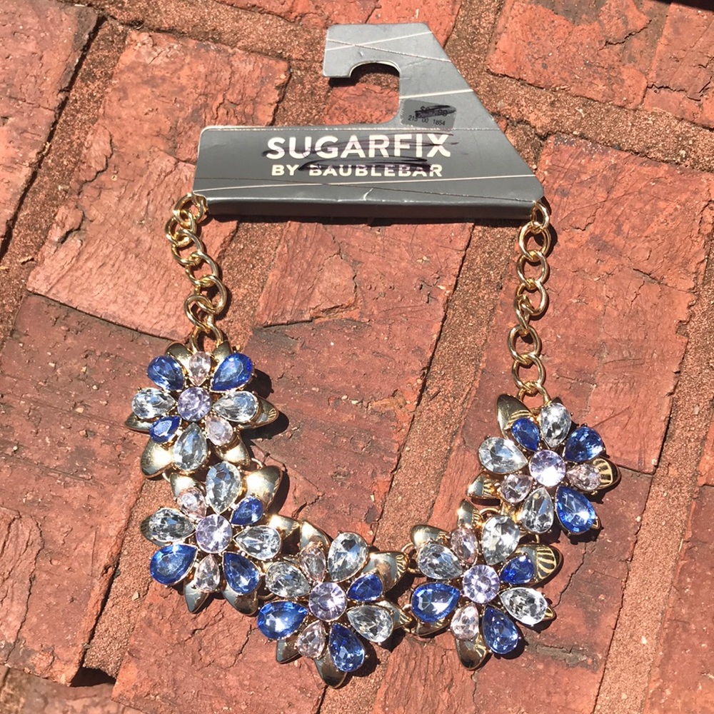 SugarFix by BaubleBar Blue Crystal Flower Necklace